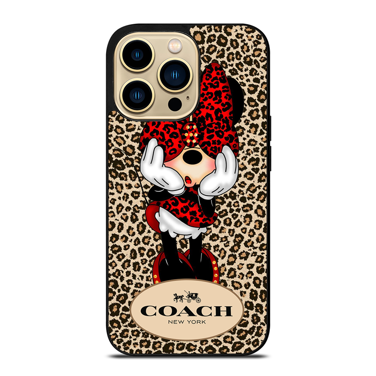 COACH MINNIE MOUSE LEOPARD iPhone 14 Pro Max Case Cover